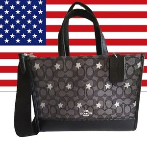 COACH DEMPSEY CARRYALL IN SIGNATURE JACQUARD WITH STAR EMBROIDERY NWT